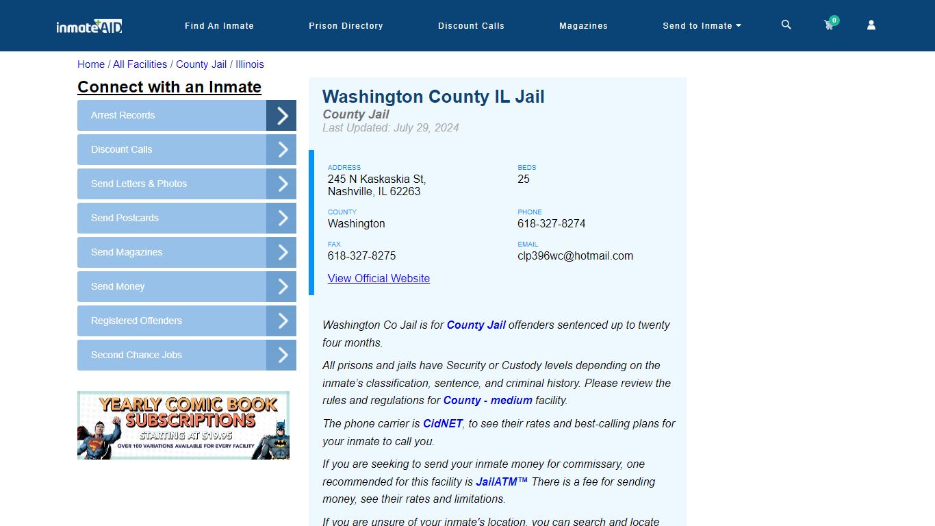 Washington County IL Jail - Inmate Locator